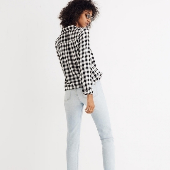 Madewell Wrap-Front Shirt in Buffalo Check - Picture 3 of 7
